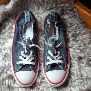 Women's Converse Denim Sneakers with Red Accents